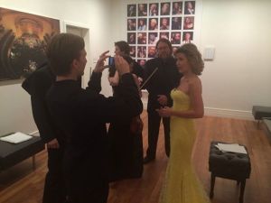Anne-Sophie Mutter and a few of her Virtuosi backstage at Carnegie Hall on 11/18/2014.  Photo taken from artist's Facebook page,